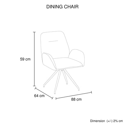 Dining Chair Linen Fabric Upholstered Seat Powder Coated Iron Legs.