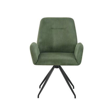 Dining Chair Linen Fabric Upholstered Seat Powder Coated Iron Legs.