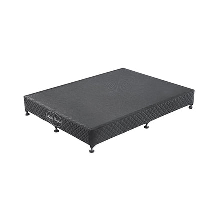Mattress Base Ensemble Double Size Solid Wooden Slat in Black with Removable Cover.