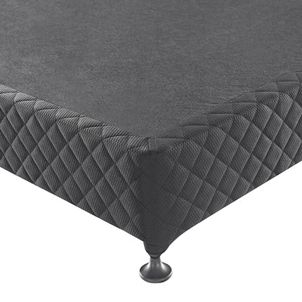 Mattress Base Ensemble King Size Solid Wooden Slat in Black with Removable Cover.