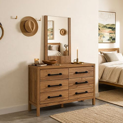 King Bedroom Suite – 4 Piece Set with Dresser in Oak Finish