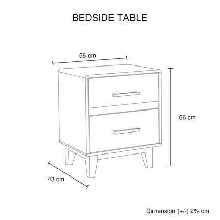 4 Pieces Bedroom Suite King Size in Solid Wood Antique Design Light Brown Bed, Bedside Table & Tallboy.