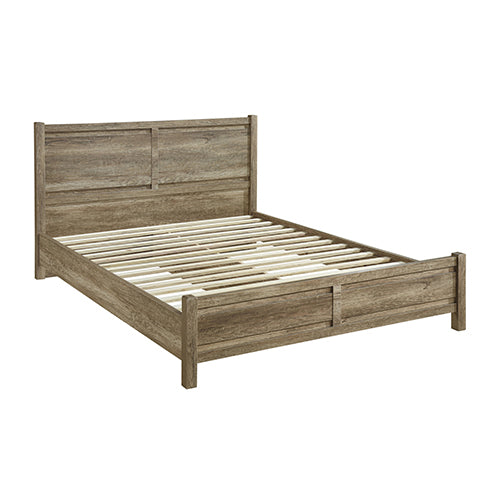 Queen Size Bed Frame Natural Wood like MDF in Oak Colour.