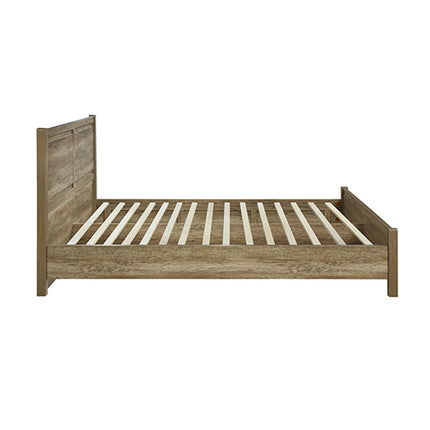 Queen Size Bed Frame Natural Wood like MDF in Oak Colour.