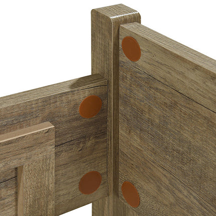 Queen Size Bed Frame Natural Wood like MDF in Oak Colour.