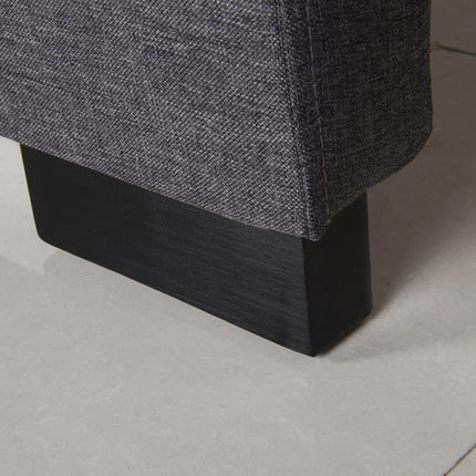 Bed Head King Charcoal Headboard Upholstery Fabric Tufted Buttons.