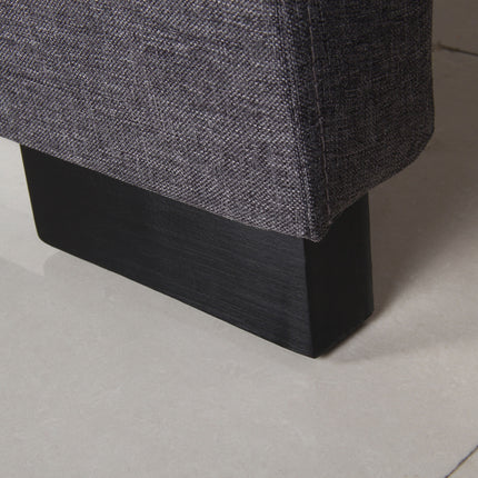 Bed Head Queen Charcoal Headboard Upholstery Fabric Tufted Buttons.