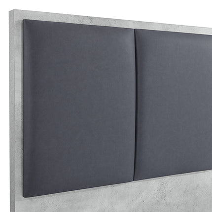 Queen Bed Frame Fabric Upholstery MDF in Cement Colour.