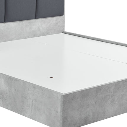 Queen Bed Frame Fabric Upholstery MDF in Cement Colour.