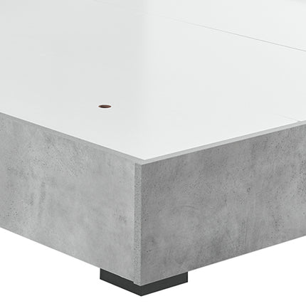 Queen Bed Frame Fabric Upholstery MDF in Cement Colour.