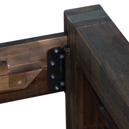 Bed Frame Queen Size in Solid Wood Veneered Acacia Bedroom Timber Slat in Chocolate.