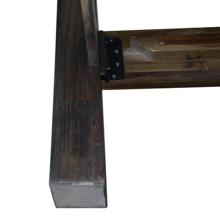 Bed Frame Queen Size in Solid Wood Veneered Acacia Bedroom Timber Slat in Chocolate.