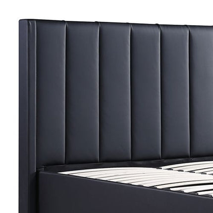 Gas Lift King Bed Frame MDF in Black