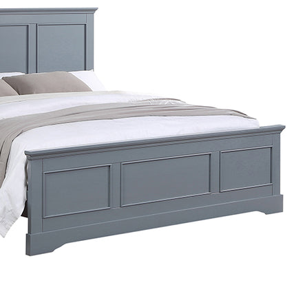 Queen Bed Frame in Solid Wood with Slats Support in Grey colour.