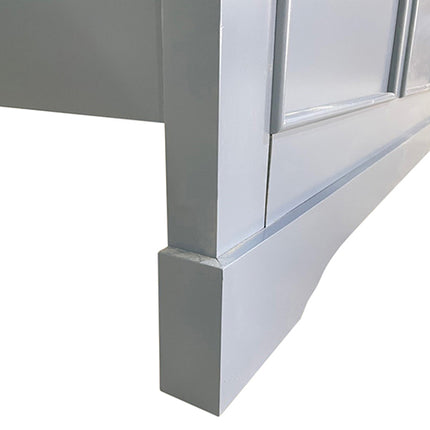 Queen Bed Frame in Solid Wood with Slats Support in Grey colour.