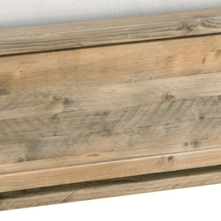 Queen Size Wooden Bed Frame in Solid Wood Antique Design Light Brown.