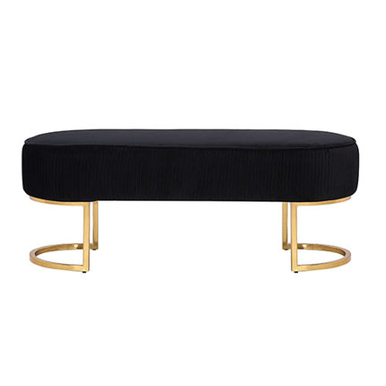Noori Bench Chair Black Velvet.