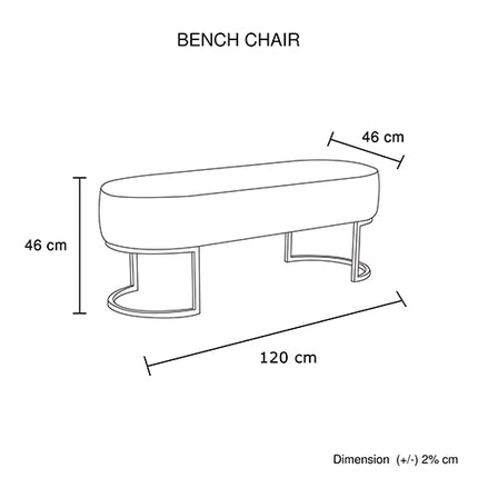 Noori Bench Chair Black Velvet.