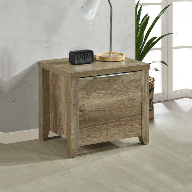 Bedside Table 2 drawers Storage Table Night Stand MDF in Oak.