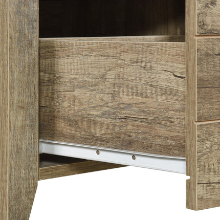 Bedside Table 2 drawers Storage Table Night Stand MDF in Oak.