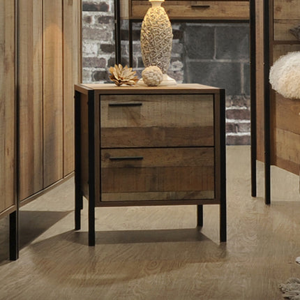 Bedside Table 2 drawers Night Stand Particle Board Construction in Oak Colour.