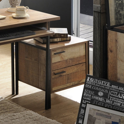 Bedside Table 2 drawers Night Stand Particle Board Construction in Oak Colour.