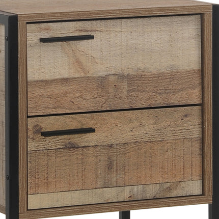 Bedside Table 2 drawers Night Stand Particle Board Construction in Oak Colour.
