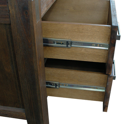 Bedside Table 2 drawers Night Stand Solid Wood Acacia Storage in Chocolate Colour.
