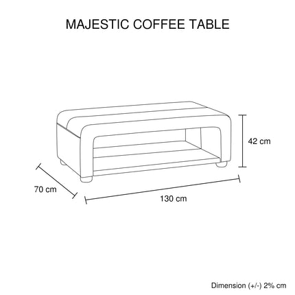 Coffee Table Upholstered PU Leather in Black Colour with open storage.