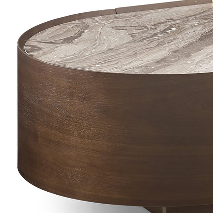 Coffee Table MDF Board Melamine Interior Ample Storage in Dark Walnut colour.