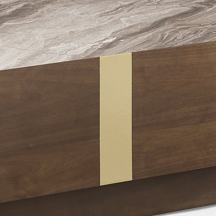 Coffee Table MDF Board Melamine Interior Ample Storage in Dark Walnut colour.