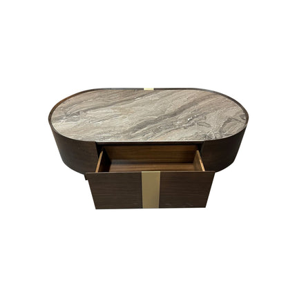 Coffee Table MDF Board Melamine Interior Ample Storage in Dark Walnut colour.
