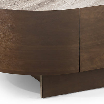 Coffee Table MDF Board Melamine Interior Ample Storage in Dark Walnut colour.