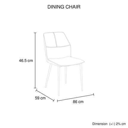 6x Dining Chair Brown Faux Leather Upholstered Seat Powder Coated Iron Legs.