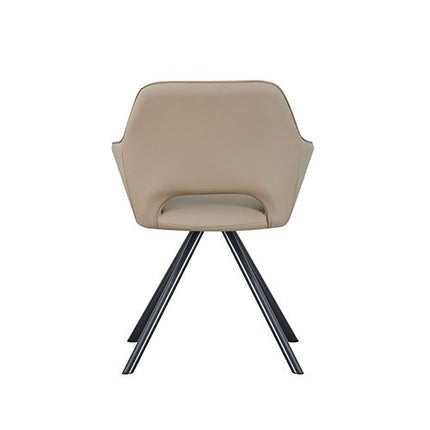 2X PU Leather Powder Coated Metal Legs Swivel Dining Chair