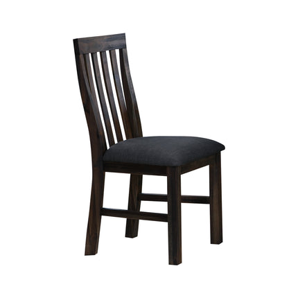 2x Wooden Frame Leatherette in Solid Wood Acacia & Veneer Dining Chairs in Chocolate Colour.
