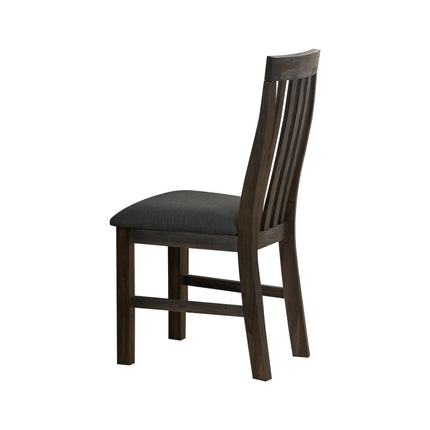 2x Wooden Frame Leatherette in Solid Wood Acacia & Veneer Dining Chairs in Chocolate Colour.
