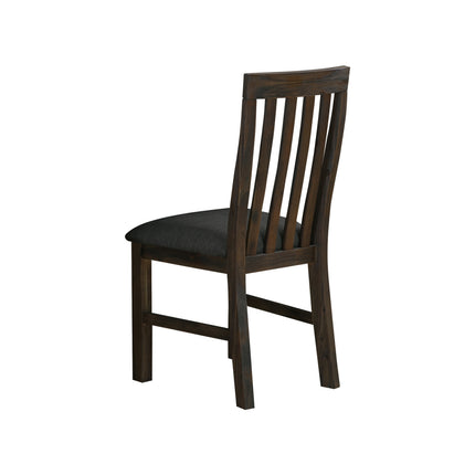 2x Wooden Frame Leatherette in Solid Wood Acacia & Veneer Dining Chairs in Chocolate Colour.