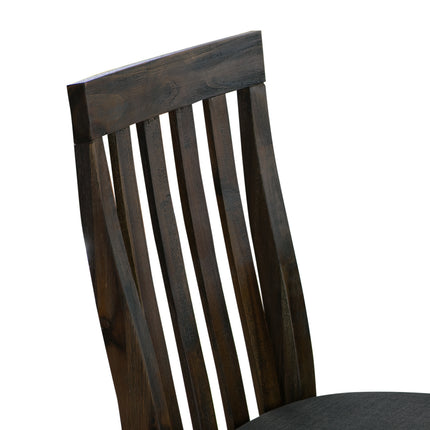 2x Wooden Frame Leatherette in Solid Wood Acacia & Veneer Dining Chairs in Chocolate Colour.
