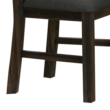 2x Wooden Frame Leatherette in Solid Wood Acacia & Veneer Dining Chairs in Chocolate Colour.