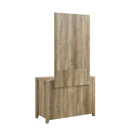 Dresser with 3 Storage Drawers in Natural Wood like MDF in Oak Colour with Mirror.