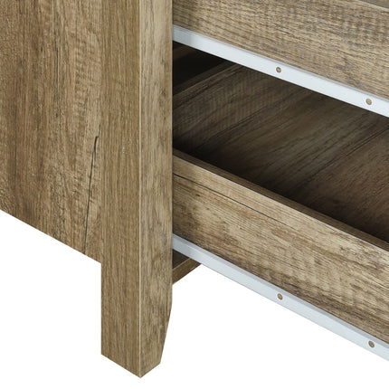 Dresser with 3 Storage Drawers in Natural Wood like MDF in Oak Colour with Mirror.