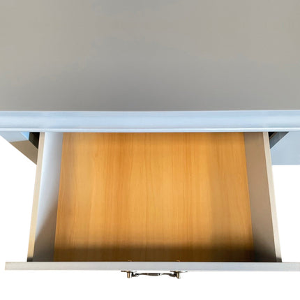 Dressing Chest with 6 Storage Drawers in Solid Wooden Mirror Metal Handles Grey Colour.