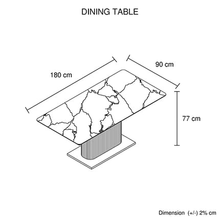 Dining Table Ceramic Table Top MDF Stainless Steel feet