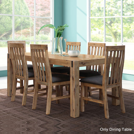 Dining Table 180cm Medium Size with Solid Acacia Wooden Base in Oak Colour.