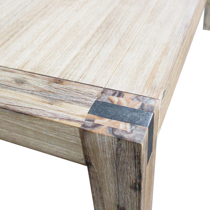Dining Table 180cm Medium Size with Solid Acacia Wooden Base in Oak Colour.