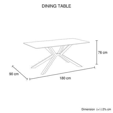Dining Table Rectangular Shape Green Sintered Stone Top Powder Coated Iron Legs.