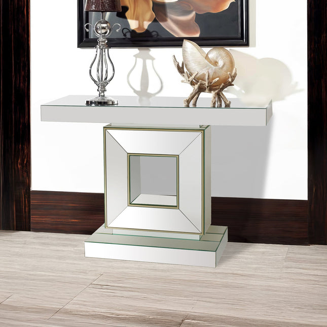 Hall Table Rectangular Shape MDF & Mirror Attractive Base.