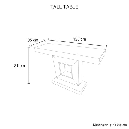 Hall Table Rectangular Shape MDF & Mirror Attractive Base.