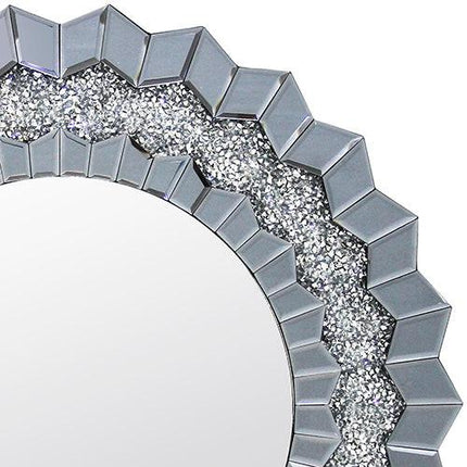 Wall Mirror Sparkling Crush Crystal MDF Silver And Grey MRR-01.